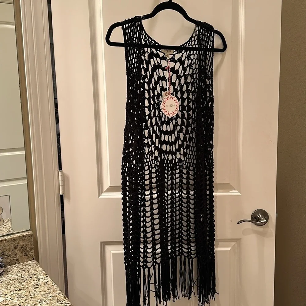 Black Crochet Vest